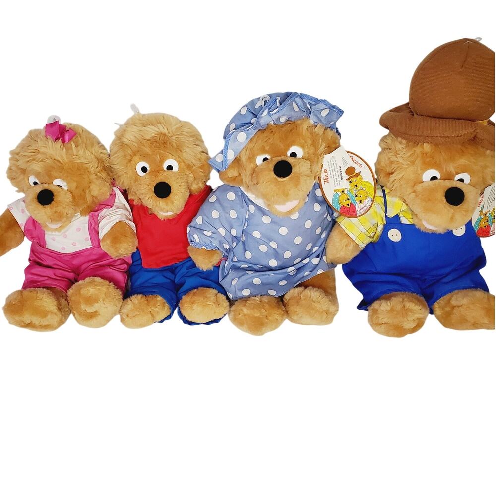 NWT-Vintage '93 The Berenstains Bears Chosum Int'l Soft Plush Full Set of 4